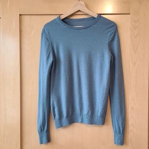 Uniqlo Merino Wool Classic Crewneck Sweater, Smokey Blue Color, Size M